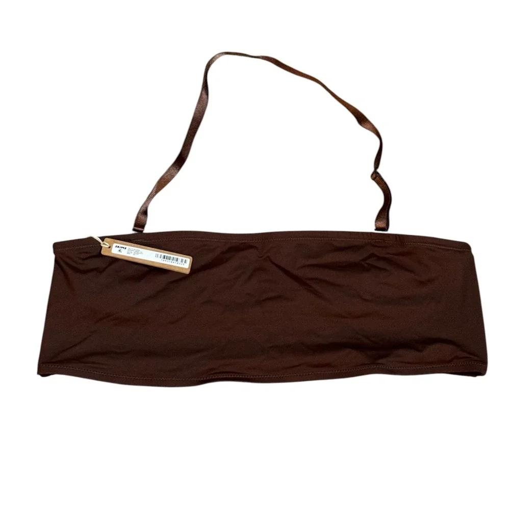 SKIMS‎ Recycled Swim Bandeau Bikini Top Cocoa Brown 2X SW-BND-0777 NWT